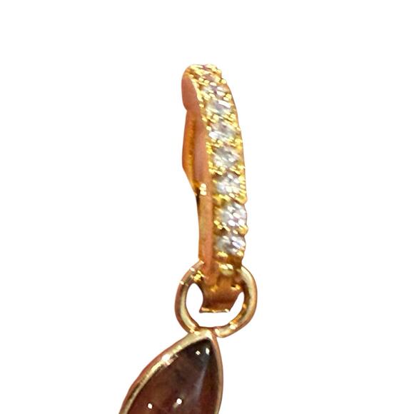 Eight Five One EFO Esme Gold Tone Hoop Dangle Earrings - Picture 6 of 8